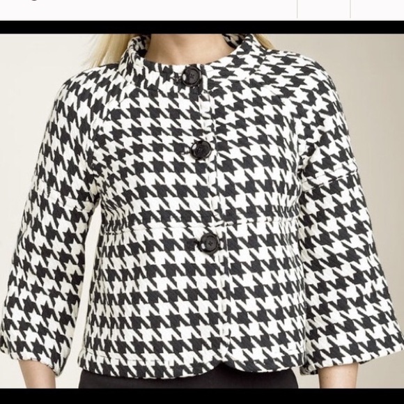 Michael Kors Houndstooth swing jacket sz S - Picture 2 of 8